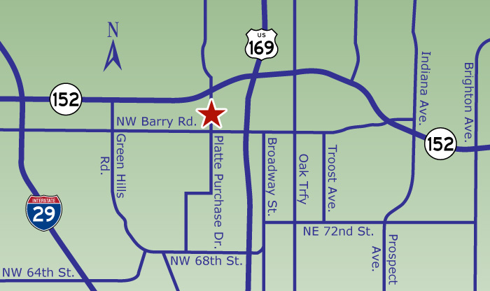 Pediatrician office map in Kansas City, MO